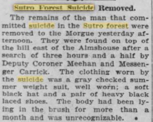Sutro Forest Suicide