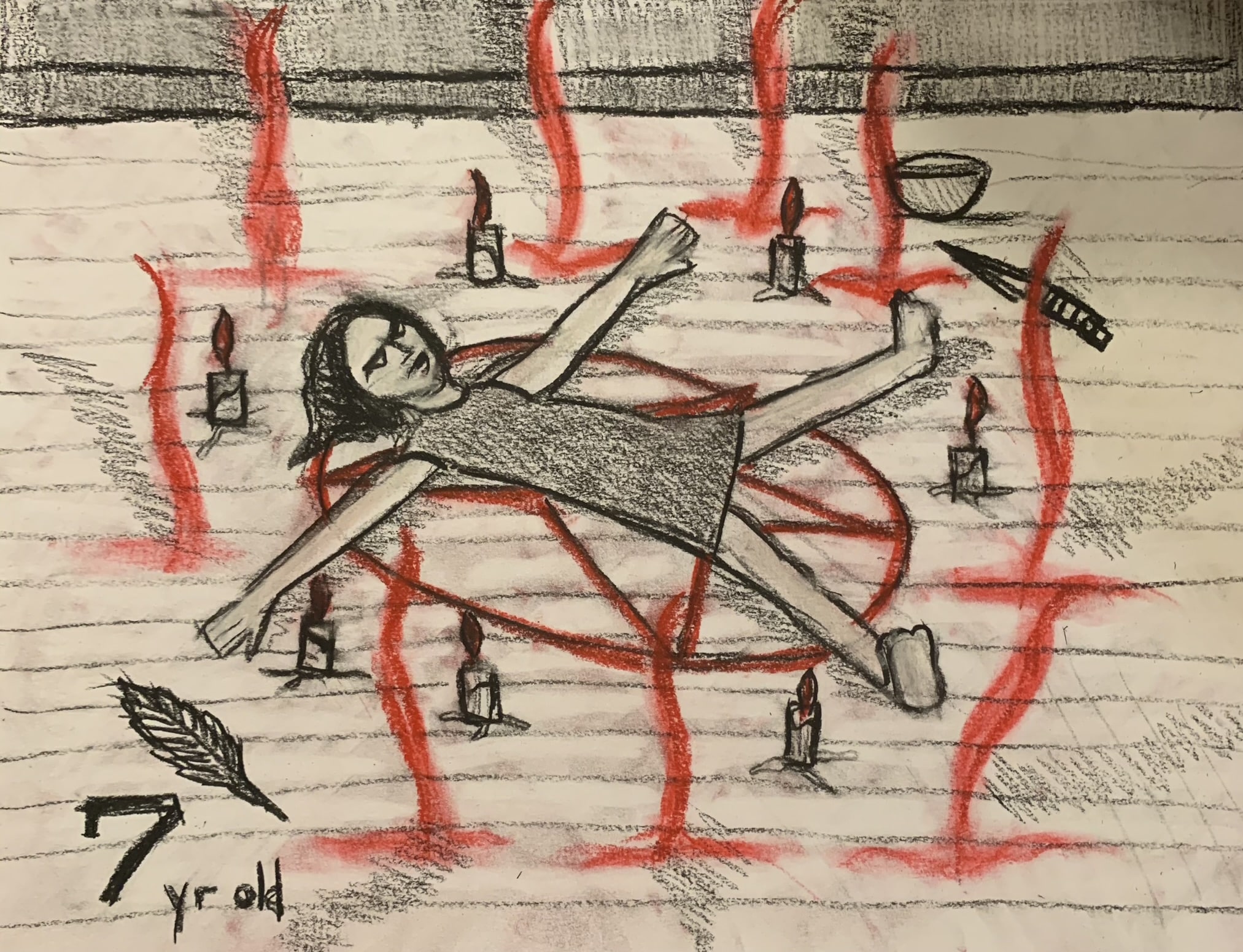 demon drawing of summoning at haunted hill house
