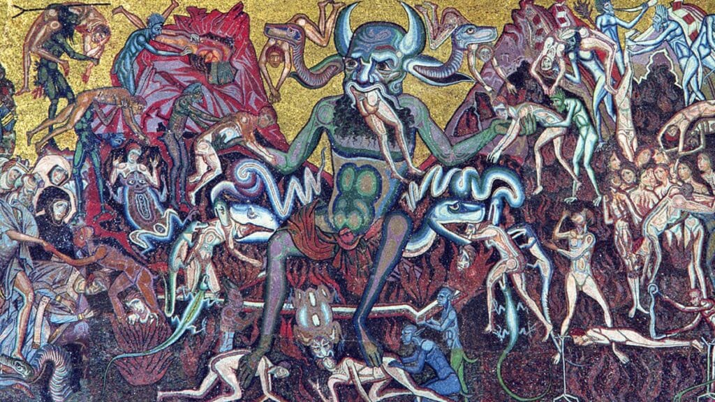 lucifer demon eating souls in hell