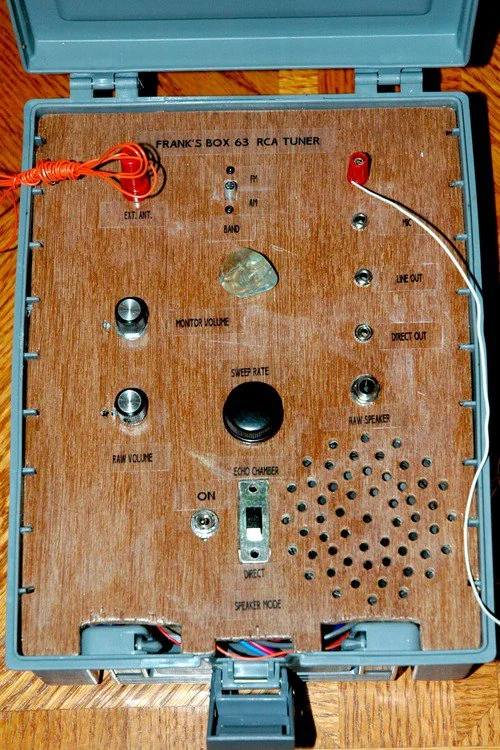 Frank Sumption with a Frank's Box spirit communication device, associated with radio-sweep ghost box EVP experiments