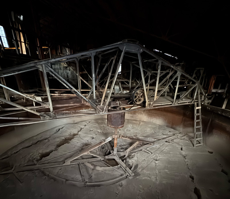 Interior of Crown Point Mill in Gold Hill, Nevada