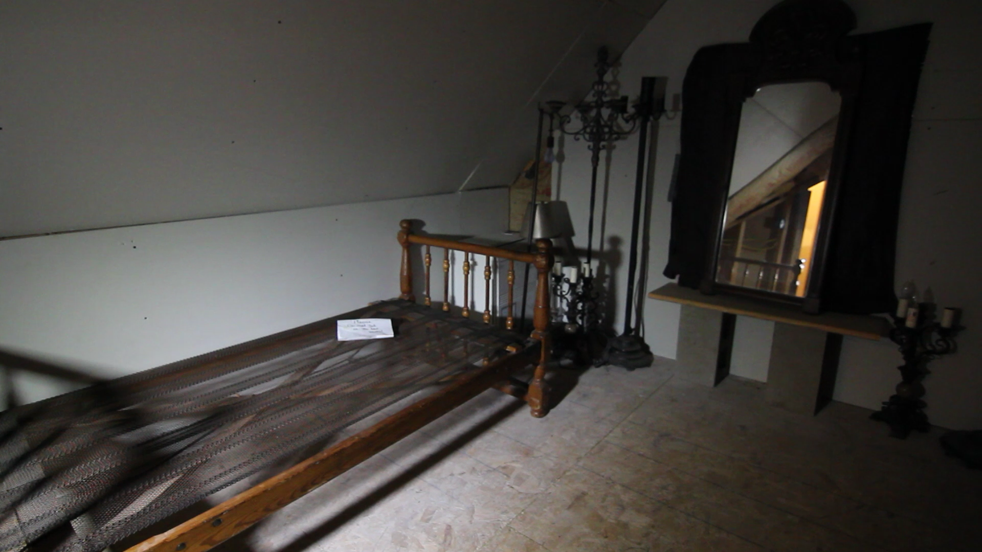 Interior room of haunted Whispers Estate in Mitchell Indiana