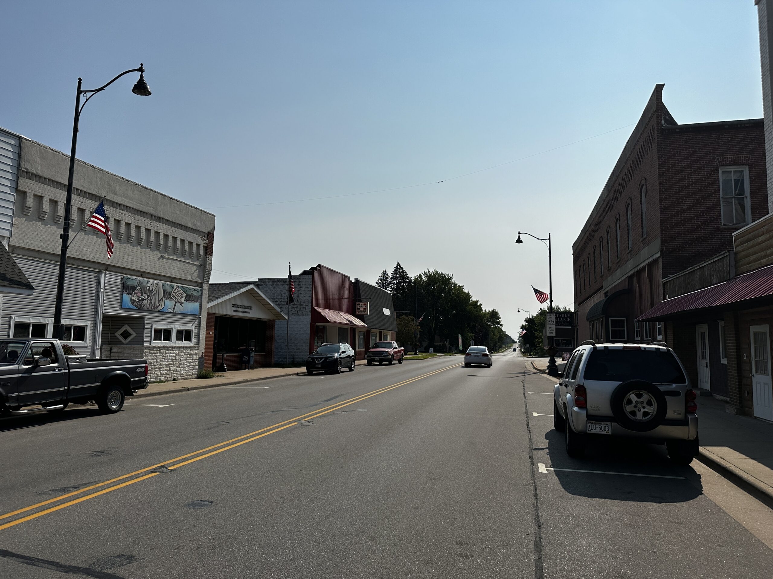Plainfield Wisconsin in 2024, the town near Ed Gein's former farmhouse; not a photograph of the original Gein house