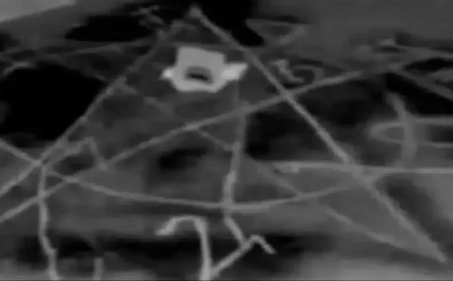 Pentagram markings photographed in the Sallie House basement during Tim Wood's 2005 investigation