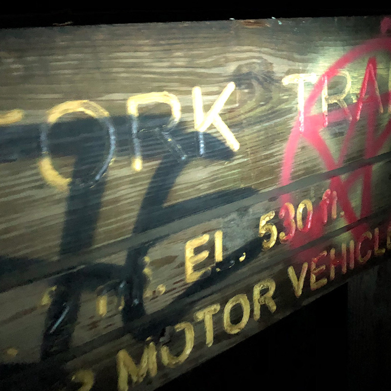 Pentagram-like marking photographed near the Goatman's Bridge area