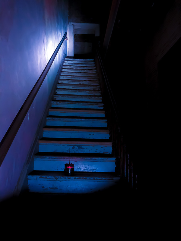 Staircase inside the historic Old Washoe Club in Virginia City, Nevada